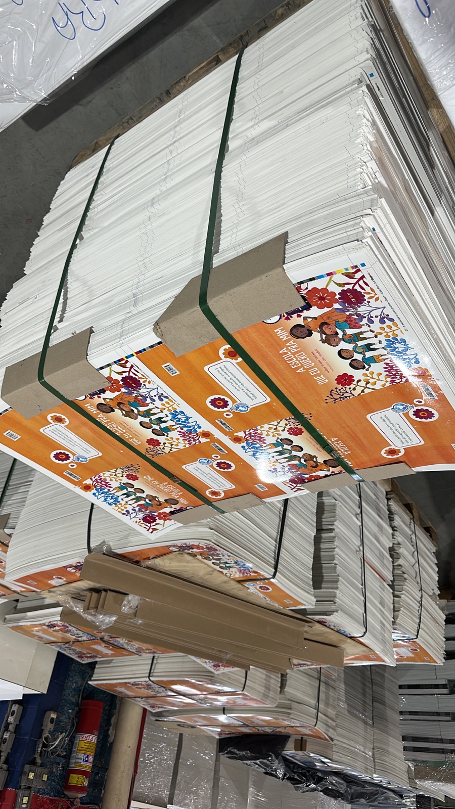 Paletes de livros PNLD prontos para entrega na ZIT Gráfica